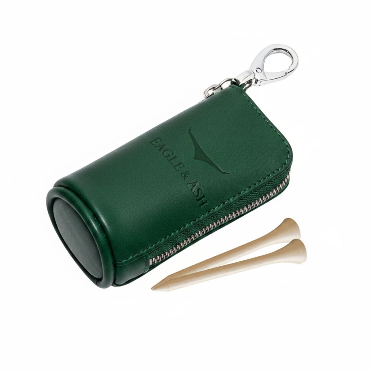 TEST Leather tee pouch zip Green